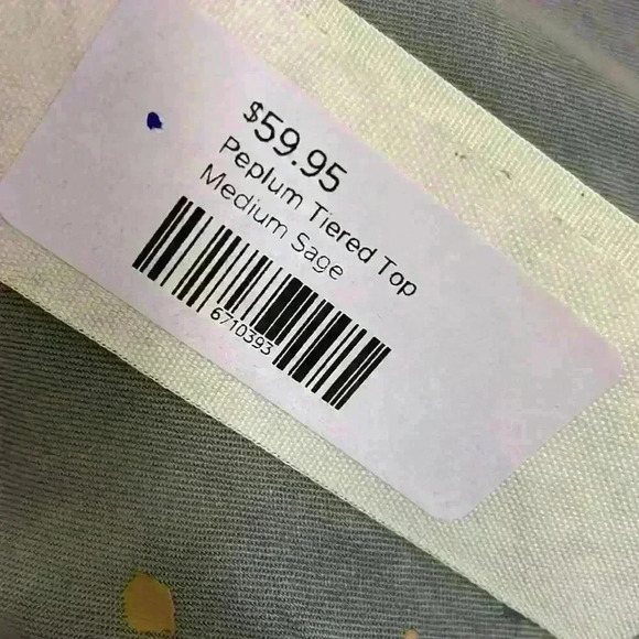 Mystree Sage Peplum Tiered Button Down Loose Fit Size Medium​​ - Picture 6 of 6